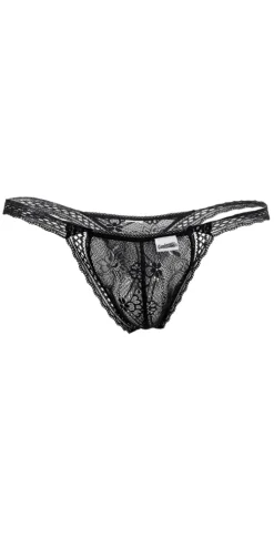 Candyman 99420 Double Lace Thongs Black