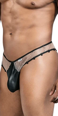 Candyman 99860 Fishnet Thongs Nude-black