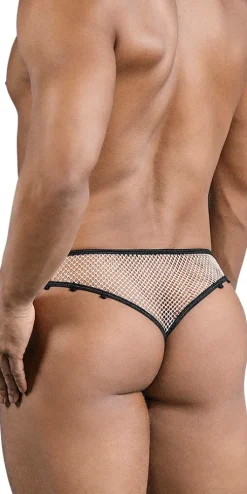 Candyman 99860 Fishnet Thongs Nude-black