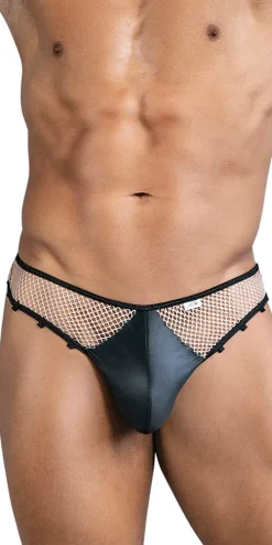 Candyman 99860 Fishnet Thongs Nude-black