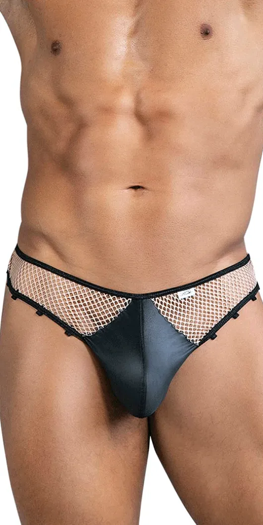 Candyman 99860 Fishnet Thongs Nude-black