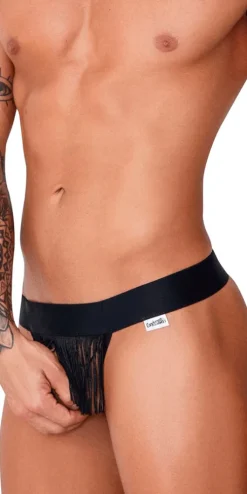 Candyman 99755 Fringe Thongs Black