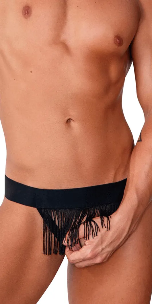 Candyman 99755 Fringe Thongs Black