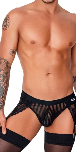 Candyman 99766 Garter Thongs Black