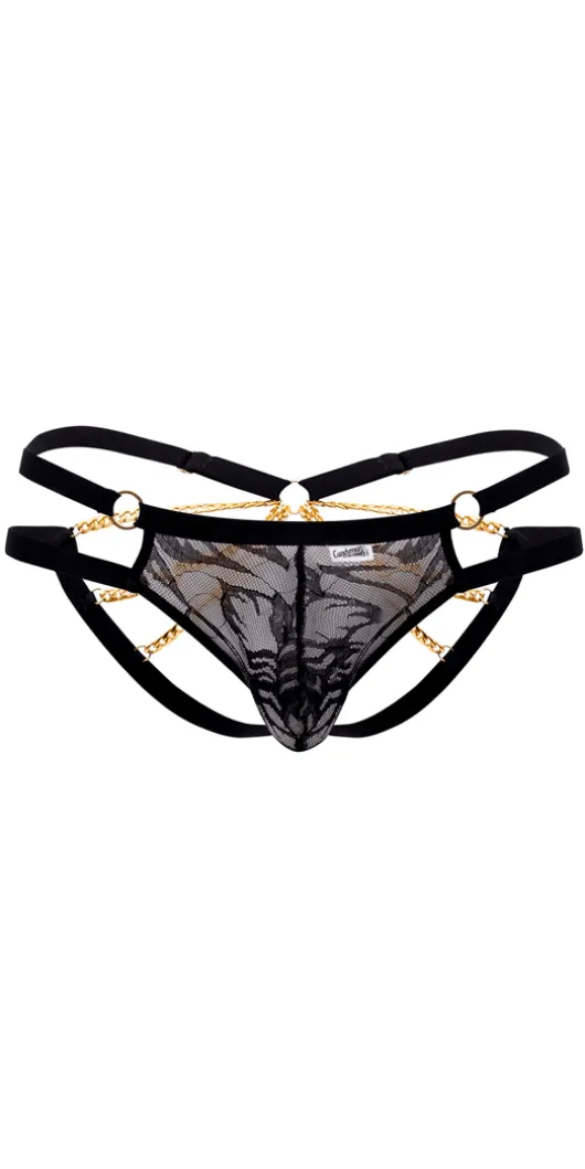 Candyman 99598 Lace And Chain Bikini Black