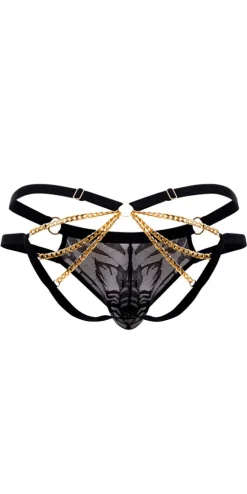 Candyman 99598 Lace And Chain Bikini Black