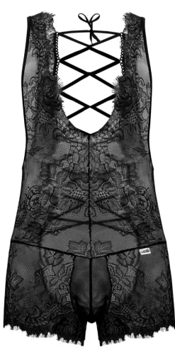 Candyman 99743 Lace Bodysuit Black