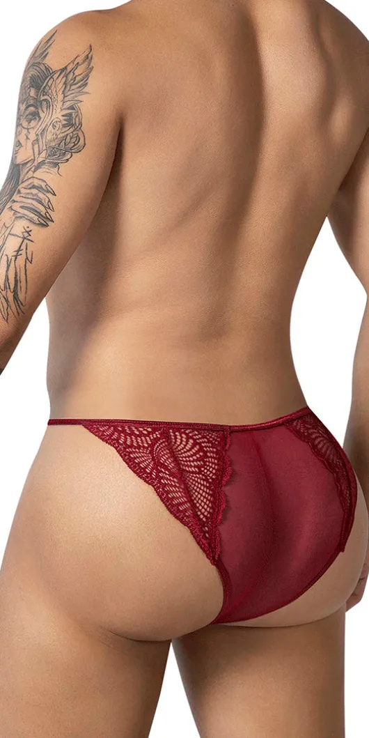 Candyman 99914 Lace Briefs Burgundy