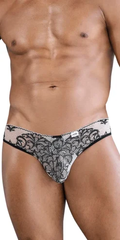 Candyman 99830 Lace Briefs Nude-black