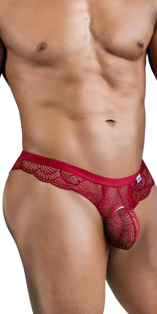 Candyman 99868 Lace Briefs Wine