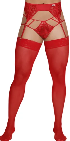 Candyman 99550 Lace Garter-jockstrap Red