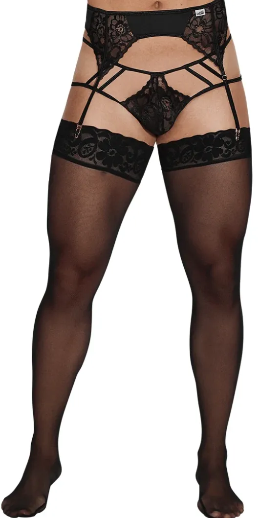Candyman 99550 Lace Garter-jockstrap Black