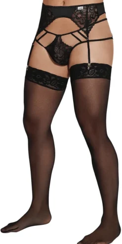 Candyman 99550 Lace Garter-jockstrap Black