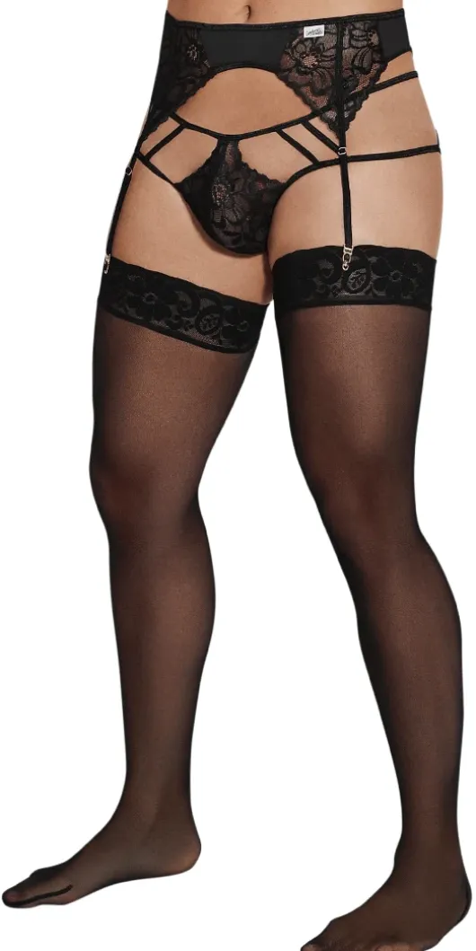 Candyman 99550 Lace Garter-jockstrap Black
