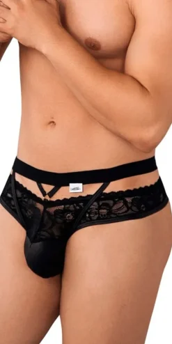 Candyman 99627 Lace Jockstrap Black