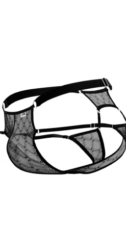 Candyman 99730 Lace Jockstrap Black