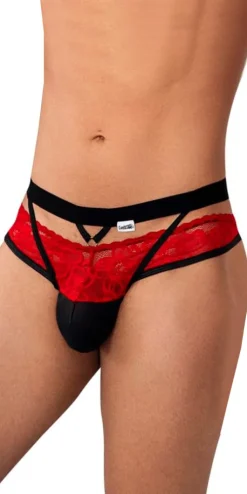 Candyman 99627 Lace Jockstrap Red