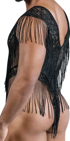 Candyman 99865 Lace-mesh Bodysuit Black