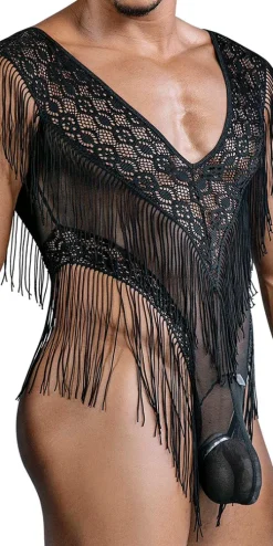 Candyman 99865 Lace-mesh Bodysuit Black