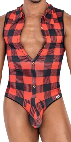 Candyman 99800 Lumberjack Bodysuit Red