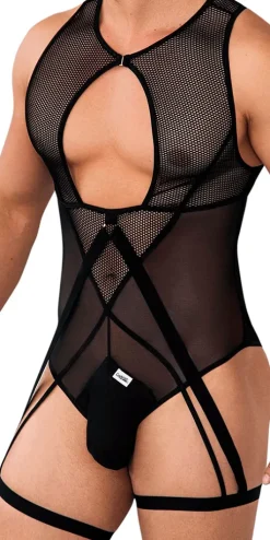 Candyman 99650 Mesh Bodysuit Black