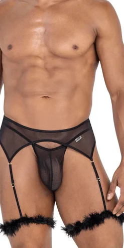Candyman 99806 Mesh Garter Outfit Black