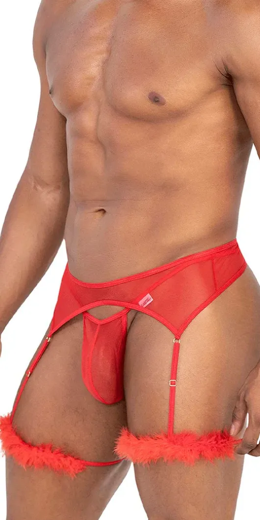Candyman 99806 Mesh Garter Outfit Red