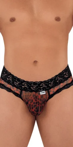 Candyman 99596 Mesh-lace Thongs Leopard Print