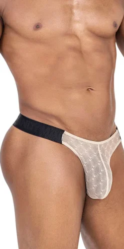Candyman 99771 Mesh Thongs Beige