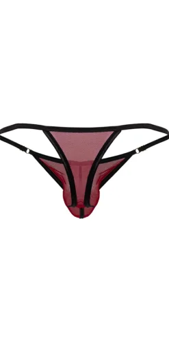 Candyman 99776 Mesh Thongs Burgundy