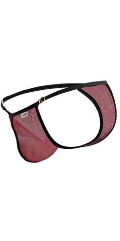 Candyman 99776 Mesh Thongs Burgundy