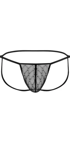 Candyman 99709 Micro Lace Jockstrap Black