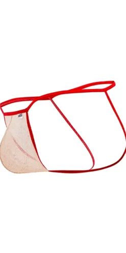 Candyman 99709 Micro Lace Jockstrap Beige-red