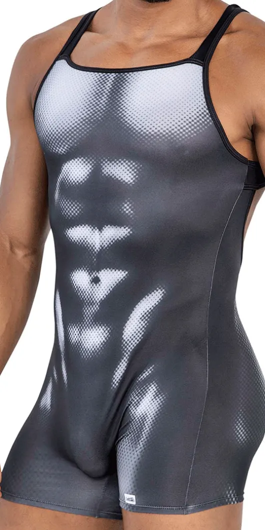 Candyman 99796 Muscle Onesie Bodysuit Black-white