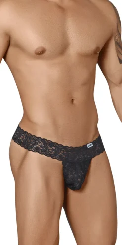 Candyman 99315 Peek A Boo Thongs Black