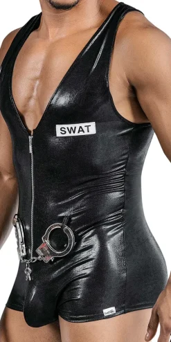 Candyman 99844 Police Bodysuit Black