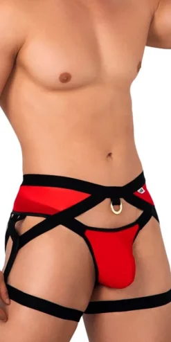 Candyman 99623 Sexy Garter Jockstrap Red