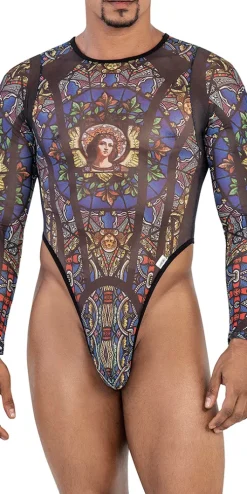 Candyman 99814 Stained Glass Bodysuit Black-print
