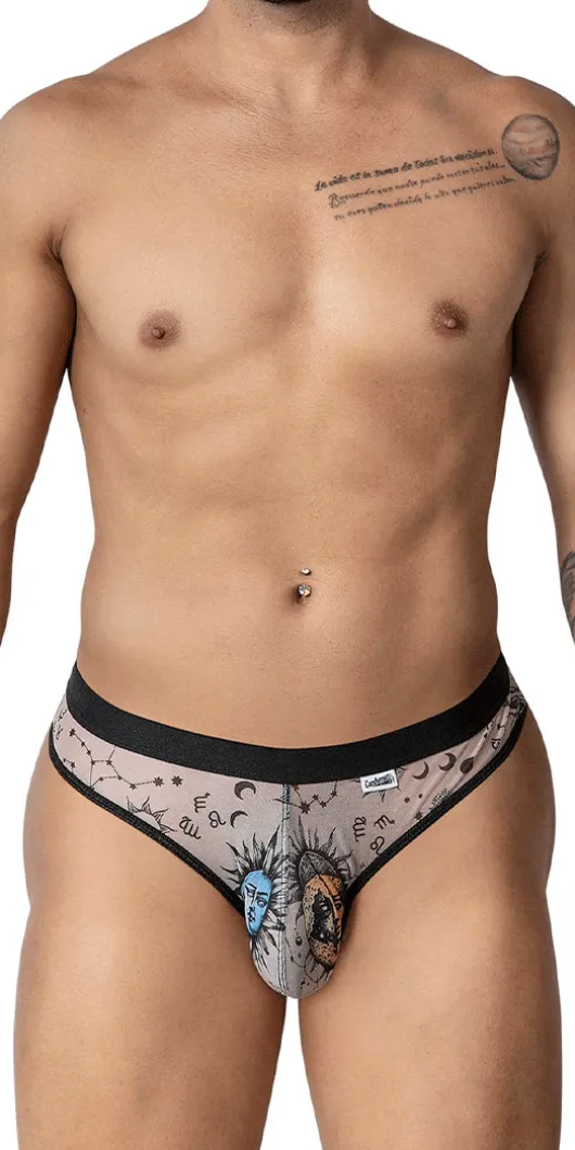 Candyman 99885 Sun Moon Thongs Nude-black