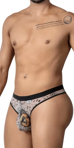 Candyman 99885 Sun Moon Thongs Nude-black