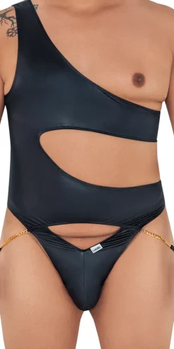 Candyman 99597x One Shoulder Bodysuit Black