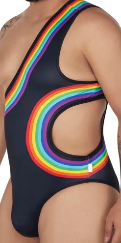 Candyman 99702x Rainbow Bodysuit Black