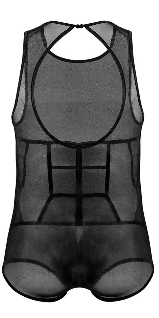 Candyman 99683x Tulle Bodysuit Black