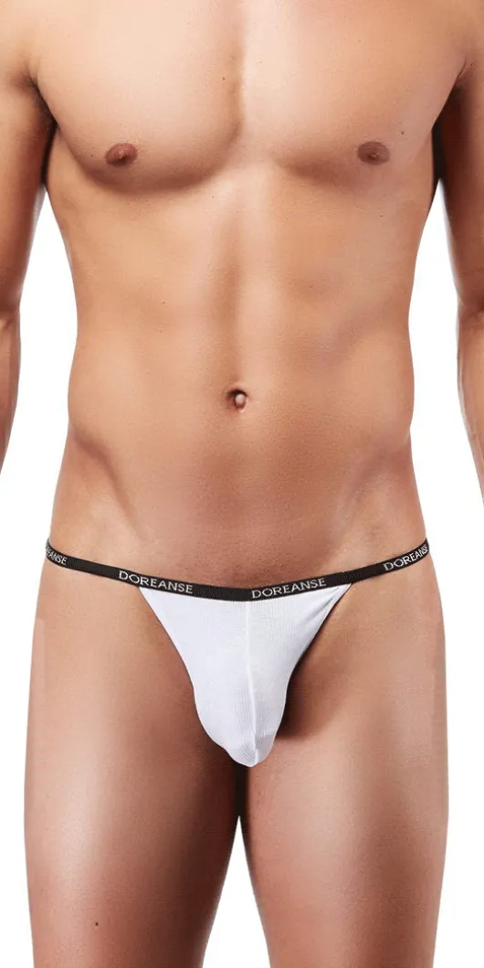 DOREANSE 1330 Ribbed Modal Thong In White