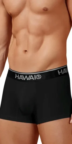 Hawair 4986 Cotton Blend Trunks Black-01