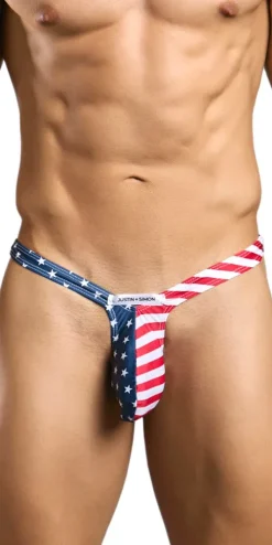 Justin+simon Xsjbu02 Bulge Thongs Usa Flag