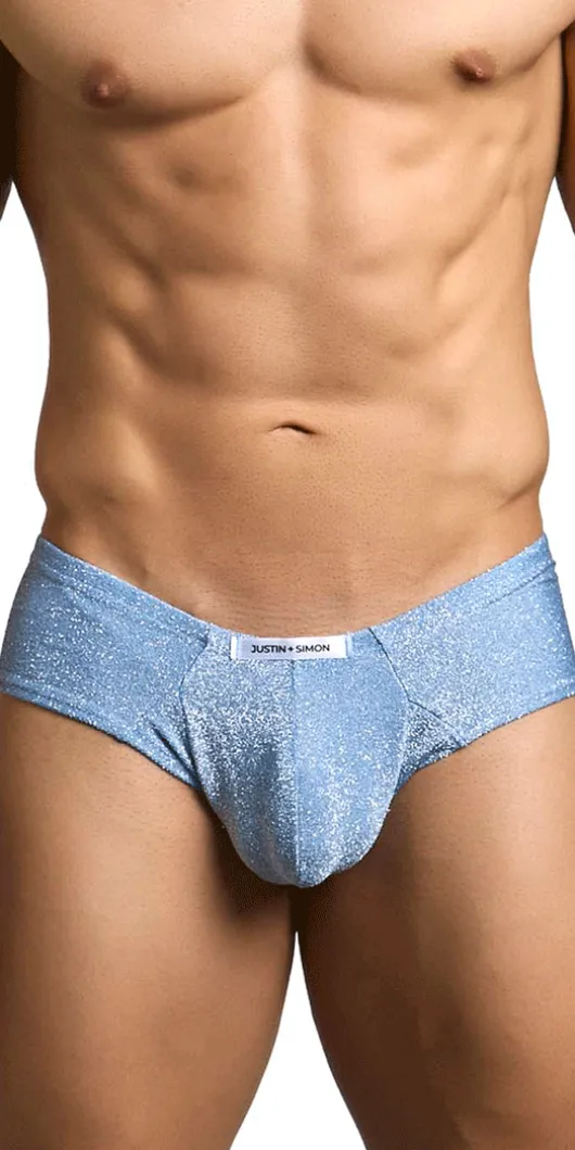 Justin+simon Xsj22 Cheek Briefs Lurex Blue