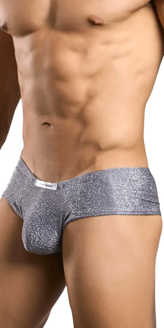 Justin+simon Xsj22 Cheek Briefs Lurex Gray