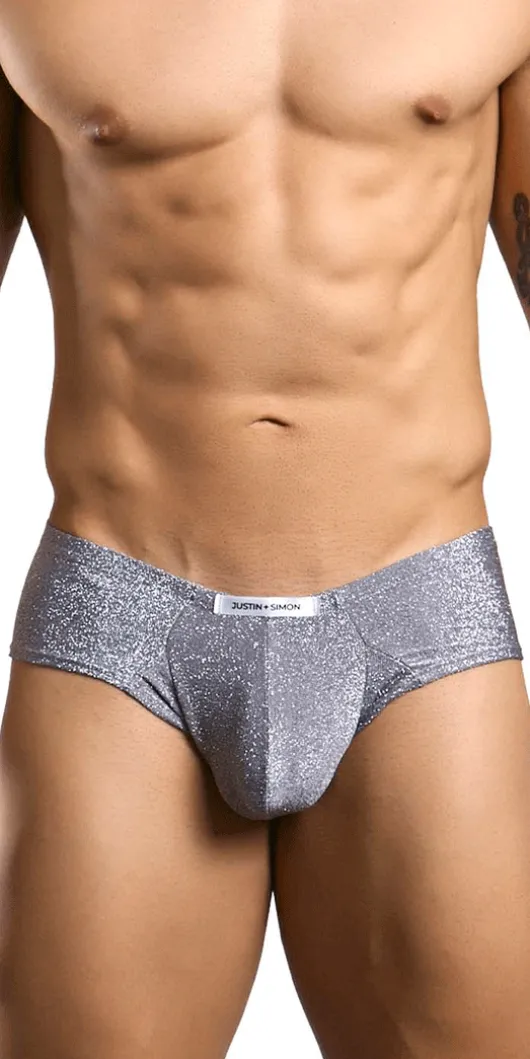 Justin+simon Xsj22 Cheek Briefs Lurex Gray