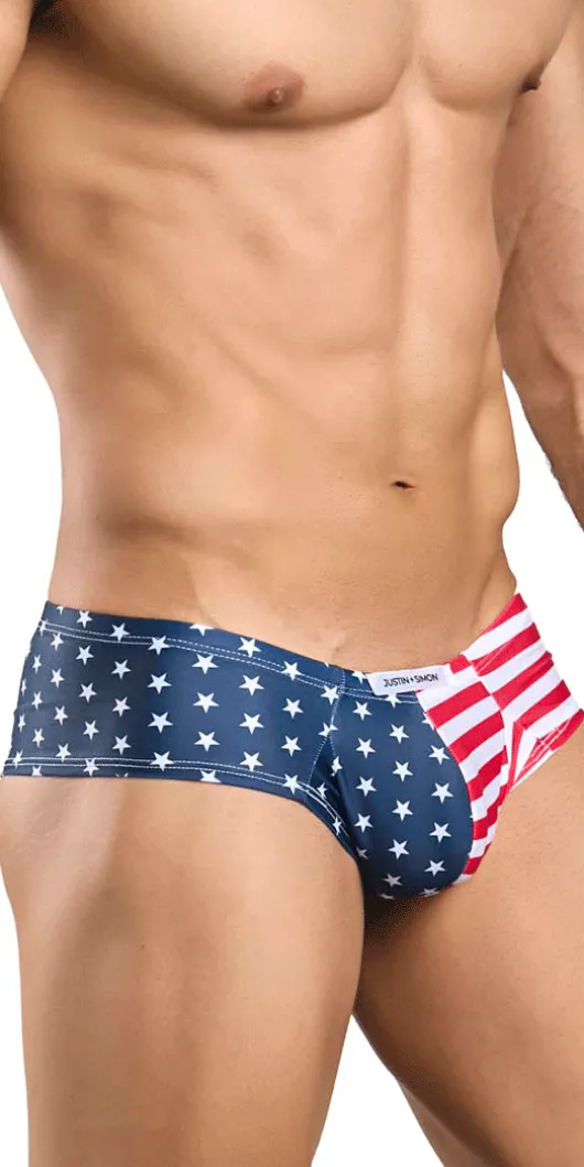 Justin+simon Xsj22 Cheek Briefs Usa Flag